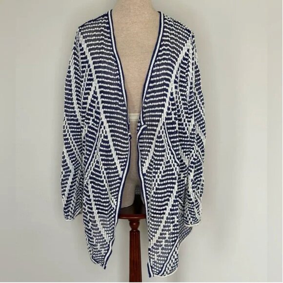 Nic + Zoe Prism Stitch Waterfall Open Front Cardigan Sweater Size 3X - Picture 1 of 11